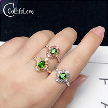 Vintage 925 silver diopside ring for party 100% real natural chrome diopside ring sterling silver gemstone ring birthday gift 2024 - buy cheap