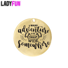 Ladyfun Customizable Stainless Steel Charm Beauty and The Beast Pendant I Want Adventure In The... Charms for jewelry making 2024 - buy cheap