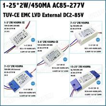 Controlador LED de corriente constante para lámpara, TUV-CE EMC, LVD, PF, externo, 36w, AC85-277V, 1-25Cx2W, 450mA, DC2-85V, Envío Gratis, 5-20 piezas 2024 - compra barato