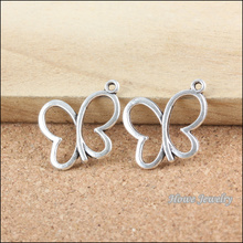 40 pcs Antique Silver hollow butterfly zinc alloy pendant fit DIY Charm fashion Bracelet Necklace metal jewelry accessories B002 2024 - buy cheap