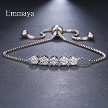 Emmaya Brand Gorgeous Luxury Fashion Three Colors Adjustable Crystal Zircon Five Round Bracelets For Woman Elegance Wedding Gift 2024 - buy cheap