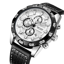 Megir Top Brand Mens Watches Luxury Chronograph Sport Quartz Watch Men Clock Leather Wristwatches Relogio Masculino Reloj Hombre 2024 - buy cheap