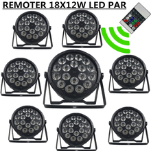 8 шт./пульт 18X12 Вт led Par свет RGBW 4в1 par сценический плоский LED PAR dmx512 Дискотека профессиональный сценический dj оборудование 2024 - купить недорого