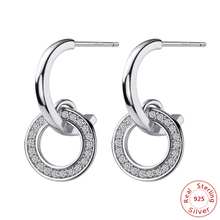 Real 925 Sterling Silver Dazzling CZ Micro Zircon Circle Earrings For Women Silver 925 Earrings oorbellen 2024 - buy cheap
