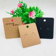 24pcs 6*5cm Vintage Kraft Paper Jewelry display Card Cute Earring Packing Sale Card Fashion Accessories display 2024 - buy cheap
