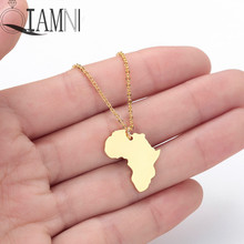 QIAMNI Africa Map Pendant Necklace Choker Ethiopian Jewelry Birthday Gift Geometric Globe World Map Necklace Fashion Accessories 2024 - buy cheap