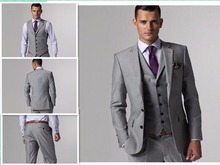 Handsome Groomsmen Wool blend Groom Tuxedos Mens Wedding Dress Man Jacket Blazer Prom Dinner (Jacket+Pants+Tie+Vest) A120 2024 - buy cheap