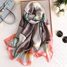 2020 Spain Luxury Brand Ombre Plaid Dot Silk Scarf Ladies High Quality Print Soft Shawls and Wraps Bandana Bufandas Hijab Snood 2024 - buy cheap