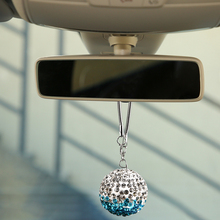 Leepee estilo do carro pendurado ornamentos decoração do carro pingente carro espelho retrovisor ornamento diamante bola de cristal criativo 2024 - compre barato