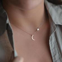 Delicate Simple Star Moon Pendant Necklace For Women Bijoux Tiny Crescent Moon Necklaces Collier Femme Fashion Jewelry 2024 - buy cheap