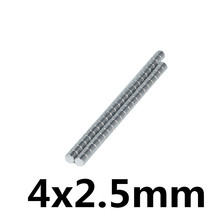 50pcs 4 x 2.5mm N35 Mini Super Strong Rare Earth Fridge Permanet Magnet Small Round Neodymium Magnet 2024 - buy cheap