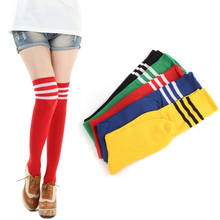 Women Fashion Hot Thigh High Socks Sexy Warm Cotton Over The Knee Socks Striped Activewear Long Stockings For Girls Wholesale 2024 - buy cheap