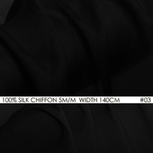 Tela de gasa de seda 100%, tejido orgánico ligero, Color negro, para vestidos de noche, 55-140cm de ancho, 6momme, N ° 03 2024 - compra barato