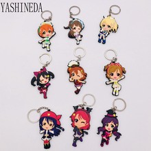 1PCS Cartoon Character Love Live Key Chain 3D Double Side Key Ring Cute PVC Anime Figure Keychains Kids Toy Key Holder Trinket 2024 - buy cheap