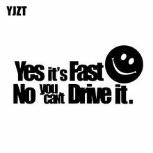 Yjzt adesivo decalque automotivo 20cm * 9.1cm sim, rápido, você não pode conduzir em vinil, preto/prata embutido 2024 - compre barato