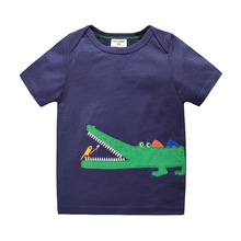 ¡Novedad de 2019! Camiseta de verano para niños y niñas, estampado de dinosaurio Jurásico del mundo, camisetas de algodón con bordado en 3D para coche, ropa para bebés 2024 - compra barato