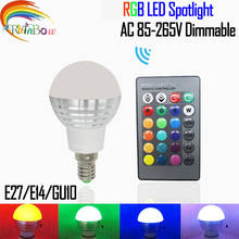 E27 E14 LED RGB Bulb lamp AC110V 220V 5W LED RGB Spot light dimmable magic Holiday GU10 RGB lighting+IR Remote Control 16 colors 2024 - buy cheap