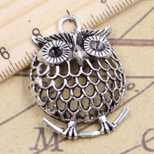 8pcs Charms Owl Standing Branch 33x25mm Tibetan Pendants Crafts Making Findings Handmade Antique Jewelry DIY Necklace 2024 - buy cheap