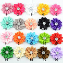 2" satin flowers satin ribbon rosettes for headband hair clip,Ribbon Multilayers Flowers 120Pcs/ 20colors 2024 - buy cheap