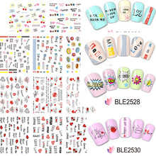 1set 11designs Sweet Heart Love Valentine Nail Art Sticker Letter Watermark Nail Decals Manicure Decor Tool SABLE2524-BLE2534 2024 - buy cheap