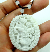 Pedra natural, pingente amuleto estátua do dragão esculpida à mão chinesa para faça você mesmo acessórios de colar 2024 - compre barato