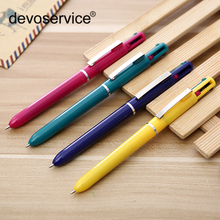 1Pc High Quality PlasticFour-Color Ballpoint Pen With Clip For Writing Office Stationery Supplies Gifts Kawaii Pens For School 2024 - buy cheap