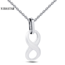Simple Style Ceramic Infinity Pendant Necklaces White and Black With Stainless Steel Chain Environmentally Jewelry  For Women 2024 - buy cheap