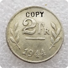 1944 moedas comemorativas, medalha de moedas colecionáveis, bélgica, 2 francos (2 feitos em prata), cópia com erro-réplica de moedas 2024 - compre barato