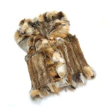2019 Drop shipping Natural Knitted Rabbit Fur Vest With Fox Fur Collar ~ NEW STYLE FAST SHIPPING 2024 - buy cheap