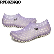 водонепроницаемый закрытый носок Runway пурпурный обувь сад сабо плоские люди размер 45 ластик Мужские сандалии 2018 летние наружные садоводство большой 2024 - купить недорого