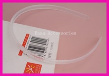 Diademas de plástico transparente y liso para niños, accesorios para el cabello, Ganga a granel, color blanco, 8mm, 100 Uds. 2024 - compra barato