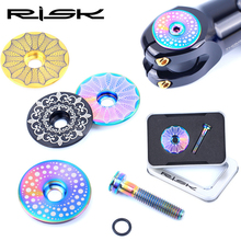 RISK-auriculares delanteros para bicicleta de montaña y carretera, 1/8 1 juego de "/28,6mm, con tapa de vástago superior y tornillo de tuerca superior M6x30, CT4 de titanio 2024 - compra barato