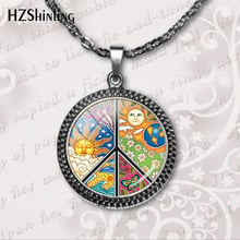 2018 New Glass Dome Pendant Fashion Jewelry Hippies Peace and Love Sign Glass Cabochon Pendant Necklaces Handmade Jewelry 2024 - buy cheap