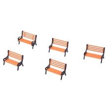 HOT-5pcs Plastic Model Park Bench Model Landscape 1:50 w/ Black Arm 2024 - buy cheap