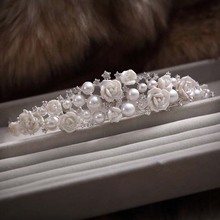 TREAZY-corona de boda con perlas de marfil para mujer, accesorios para el cabello, accesorios para el cabello 2024 - compra barato