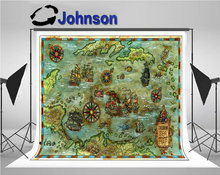 Fondo de Barco Pirata para niños, Mapa del Viejo Mundo del mar caribeño antiguo, impresión por ordenador 2024 - compra barato