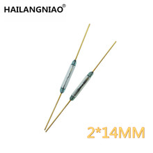 100 pcs Reed Switch 2x14mm Green Glass Normally Open Contact For Sensors 100% Original 2024 - купить недорого