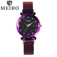 MEIBO Womens Watches Alloy Crystal Leather Bracelet Small Wrist Watch Clock Women Quartz Watch With Rhinestones Relogio Feminino 2024 - buy cheap