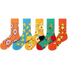 PEONFLY Sweet Doughnut Cheese Socks Men Colorful Harajuku Lemon Avocado Streetwear Sokken Hip Hop Calcetines Hombre 2024 - buy cheap