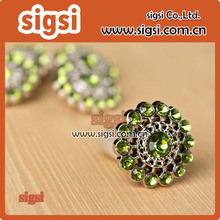 Welcome green flower crystal acrylic rhinestone button for shoes accessies 2024 - buy cheap