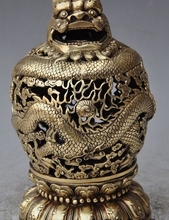 7"marked chinese buddhism brass fly dragon beast statue incense burner Censer 2024 - buy cheap