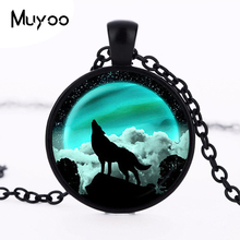 2017 new hot Handcraft Wolf & Moon Pendant Wolf pendant Necklace Round Jewelry Statement Chain Necklace HZ1 2024 - buy cheap