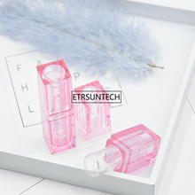 Tubos de lápiz labial vacíos cuadrados transparentes de 12,1mm, contenedor de bálsamo labial profesional de plástico, subpaquete de lápiz labial F1878 2024 - compra barato