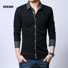 Мужская хлопковая футболка ZOEQO, модная футболка с длинным рукавом большого размера XXXXL 5XL 2024 - купить недорого