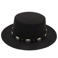 Lã Pai Fedpra Homburg Chapéu Plana Para O Inverno Outono Elegante Chapéu de Lã Pork Pie Hat Velejador Com Belt Punk Tocados invitada Boda 2024 - compre barato