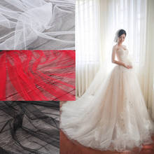 100x165cm/Piece Transparent wedding dress gauze senior custom dress special fabric see-through black white cloth Party Dressing 2024 - buy cheap