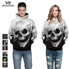 Vip moda nova 3d impresso horror crânio halloween hoodies cosplay camisolas poluir outono topos para o sexo masculino 2024 - compre barato