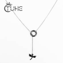 Fashion Charms Lady Ceramic Dragonfly Necklaces & Pendants Retro Ceramic Women Long Sweater Chain Necklace Jewelry for Women 2024 - buy cheap