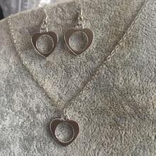 Conjunto de joyería para mujer, collar y pendientes de aleación con forma de corazón, círculo geométrico, bohemio, para fiesta de boda 2024 - compra barato