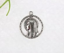 Vintage Silver Angel Head Charms Pendant For Jewelry Making Bracelet Necklace Crafts Handmade Accessories Gift DIY Hot Sale A965 2024 - buy cheap